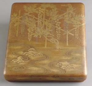 A Japanese Gold Lacquer Covered Writing Box 